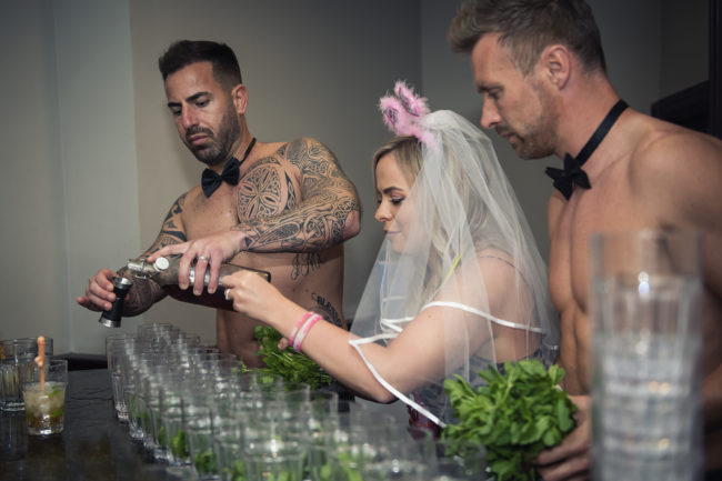 marbella cocktail making witha cheeky butler at a hen party